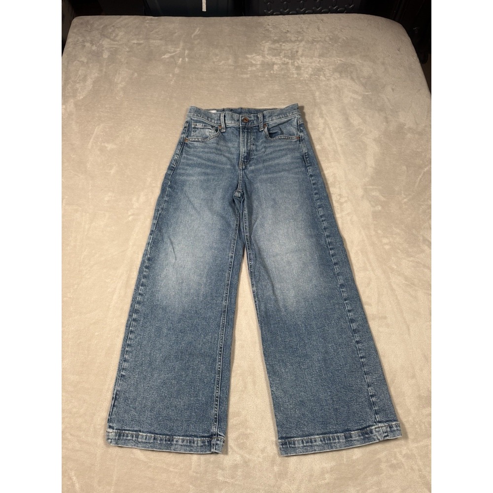 Gap High Rise Stride Wide-Leg Jeans Size 26 Blue MINT
